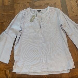 Any Taylor Blue & White Striped Top